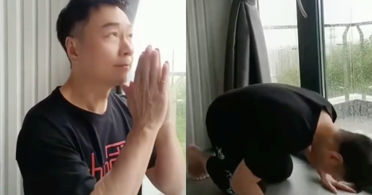 黎耀祥日前拍影片为河南灾民跪地祈福，惹来网民两极评论。