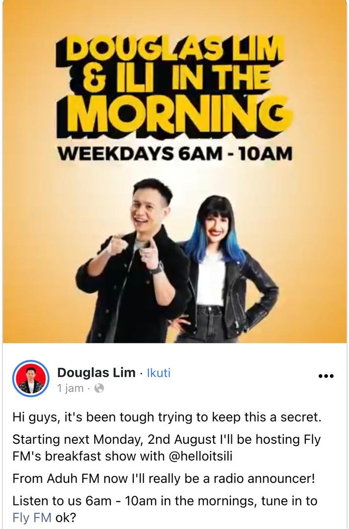 Douglas Lim 也在社交网上公布喜讯，许多网民都表示期待。
